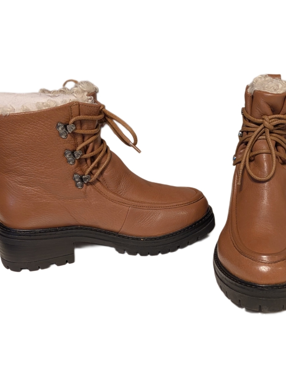 Gentle Souls Kenneth Cole Bristol Wallaby Boots Womens 7.5M Luggage Leather Lug - Picture 6 of 9